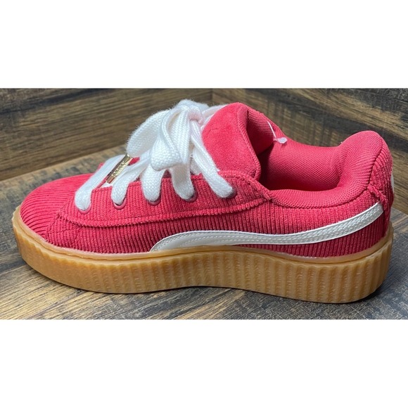 Puma Fenty x Rihanna Creeper Corduroy Red Platform Sneakers Women's Size 7 - Picture 6 of 10